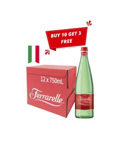 Ferrarelle Natural Sparkling Water Glass Bottles (12x750mL)