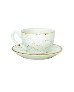 Buy Bevramics Cappuccino Cup and Saucer Set 220mL Granite White online