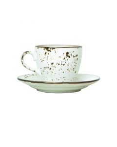 Buy Bevramics Espresso Cup and Saucer Set 100mL Granite White online