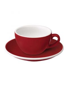 Buy Bevramics Flat White Cup and Saucer Set 150mL Red online