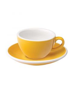 Buy Bevramics Flat White Cup and Saucer Set 150mL Yellow online