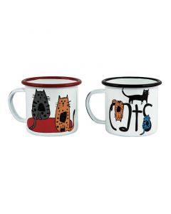 Buy BiggDesign Cats Enamel Mugs Set 2 Pieces online