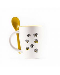 Buy BiggDesign Eyes On You Ceramic Cup with Spoon 200mL online