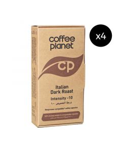 Buy Coffee Planet Italian Dark Roast Compostable Capsules (4 Packs of 10) online