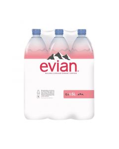 Buy Evian Natural Mineral Water Plastic Bottles (6x1.5L) online