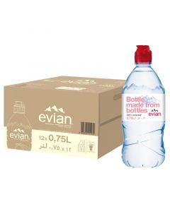 Buy Evian Natural Mineral Water Recycled PET Bottles (12x750mL) online