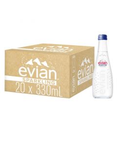 Buy Evian Sparkling Water Glass Bottles (20x330mL) online