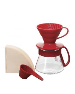 Buy Hario V60 Ceramic Coffee Dripper Set Size 01 Red online