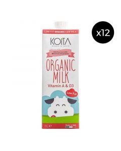 Koita Organic Low Fat Milk (12 Packs of 1L)