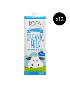Buy Koita Organic Whole Fat Milk (12 Packs of 1L) online