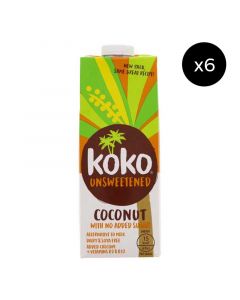 Buy Koko Unsweetened Coconut Milk (6 Packs of 1L) online