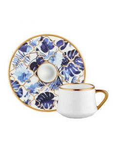 Buy Koleksiyon Sufi Amazon Blue Turkish Coffee Cup & Saucer Set 90mL online