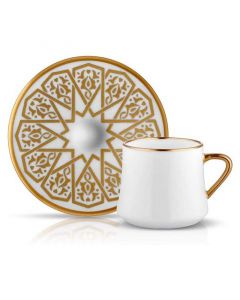 Buy Koleksiyon Sufi Seljukian Gold Turkish Coffee Cup & Saucer Set 90mL online