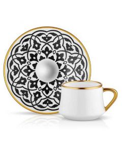 Buy Koleksiyon Sufi Tulip Black Turkish Coffee Cup & Saucer Set 90mL online