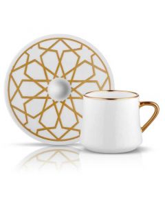 Buy Koleksiyon Tiryaki Gold Star Tea Cup & Saucer Set 220mL online
