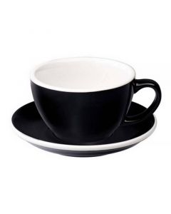 Buy Loveramics Egg Cafe Latte Cup & Saucer 300mL (6pcs Set) Black online