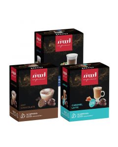 Buy Mood Espresso Hazelnut Latte, Caramel Latte, Hot Chocolate Dolce Gusto Capsules (48pcs) online