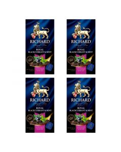 Buy Richard Royal Blackcurrant Mint Black Tea Bags (4 Packs of 25) online