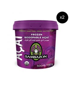 Sambazon Frozen Acai Berry Sorbet Tub (2 Packs of 500mL)